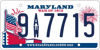 MD license plate 9AW7715
