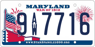 MD license plate 9AW7716