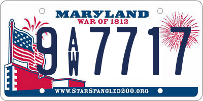 MD license plate 9AW7717