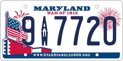 MD license plate 9AW7720