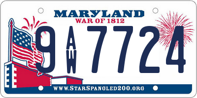 MD license plate 9AW7724