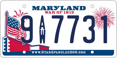 MD license plate 9AW7731