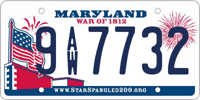 MD license plate 9AW7732