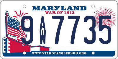 MD license plate 9AW7735