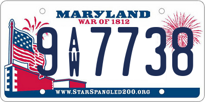 MD license plate 9AW7738