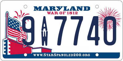 MD license plate 9AW7740