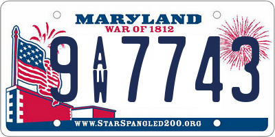 MD license plate 9AW7743