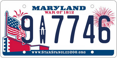 MD license plate 9AW7746