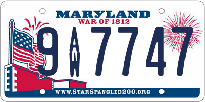 MD license plate 9AW7747
