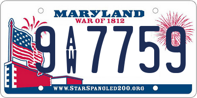 MD license plate 9AW7759