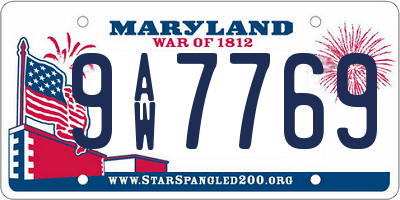 MD license plate 9AW7769