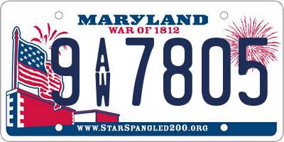 MD license plate 9AW7805