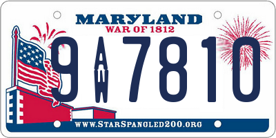 MD license plate 9AW7810