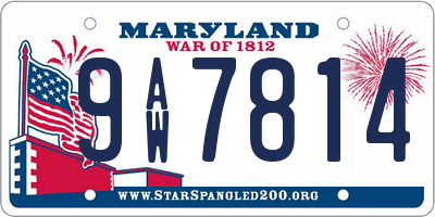 MD license plate 9AW7814