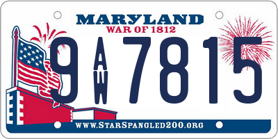 MD license plate 9AW7815