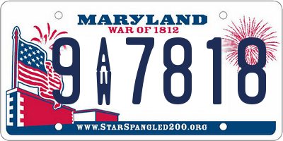 MD license plate 9AW7818