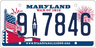 MD license plate 9AW7846