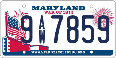 MD license plate 9AW7859