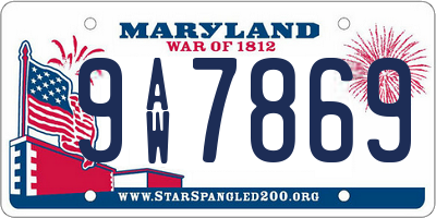 MD license plate 9AW7869