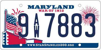 MD license plate 9AW7883