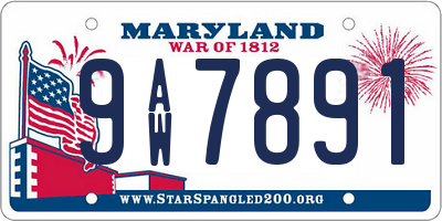 MD license plate 9AW7891