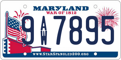 MD license plate 9AW7895