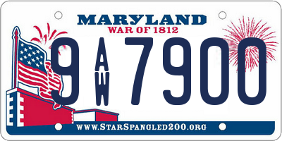 MD license plate 9AW7900