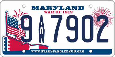 MD license plate 9AW7902