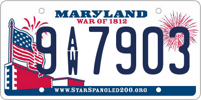 MD license plate 9AW7903
