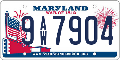 MD license plate 9AW7904