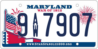MD license plate 9AW7907