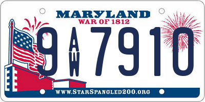 MD license plate 9AW7910