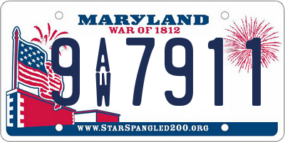 MD license plate 9AW7911