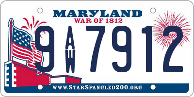 MD license plate 9AW7912