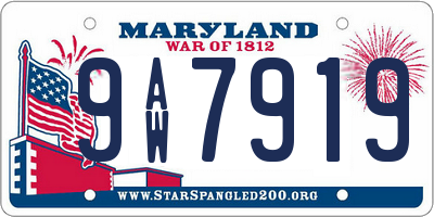 MD license plate 9AW7919