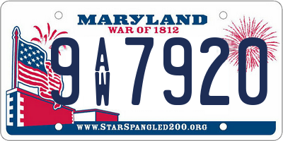 MD license plate 9AW7920