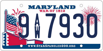 MD license plate 9AW7930