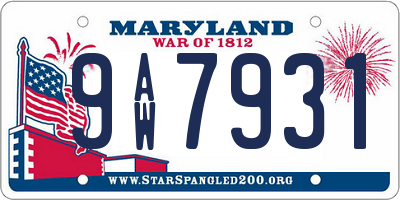 MD license plate 9AW7931