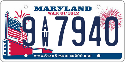 MD license plate 9AW7940