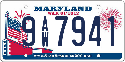 MD license plate 9AW7941