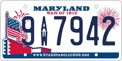 MD license plate 9AW7942