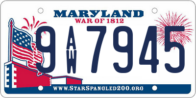 MD license plate 9AW7945