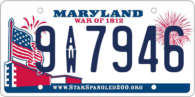 MD license plate 9AW7946