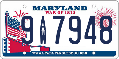 MD license plate 9AW7948