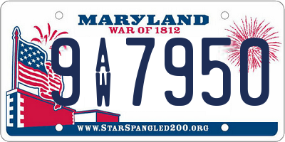 MD license plate 9AW7950
