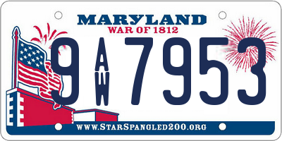 MD license plate 9AW7953