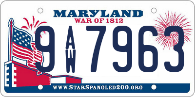 MD license plate 9AW7963
