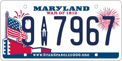 MD license plate 9AW7967