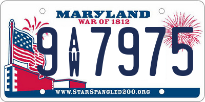MD license plate 9AW7975