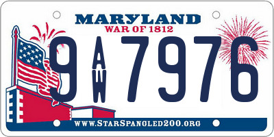 MD license plate 9AW7976
